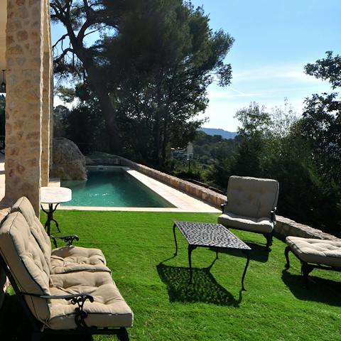 Cool off in the private pool, then have lunch on the lawn