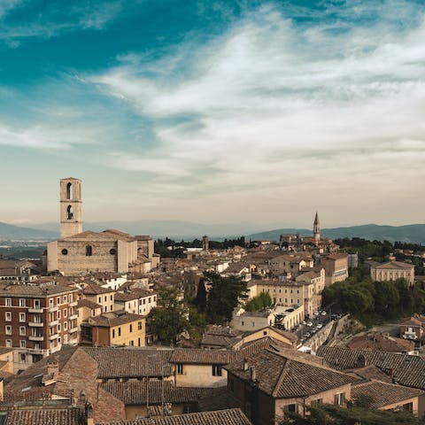 Explore the medieval city of Perugia, just a forty–one minute drive away