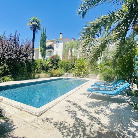 Embrace the French Riviera sun from in or beside the private pool