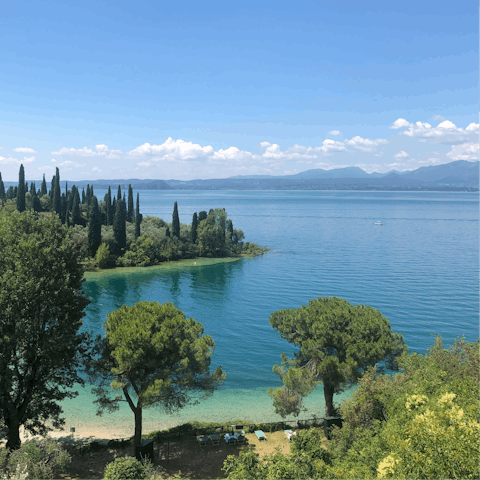 Make the five-minute drive to the shores of Lake Garda 
