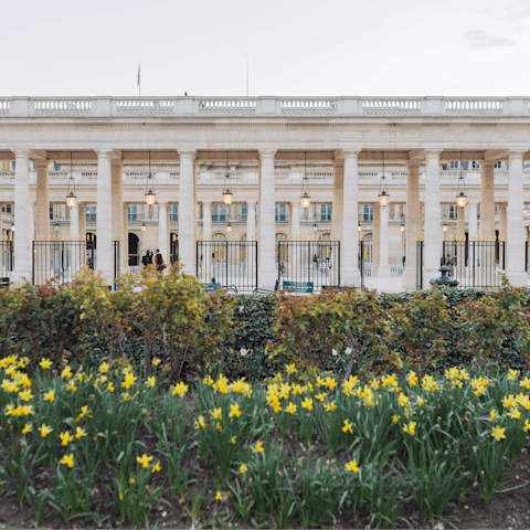 Walk just a few steps to Palais Royal and admire the gardens