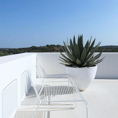 Enjoy idyllic countryside views from the roof terrace