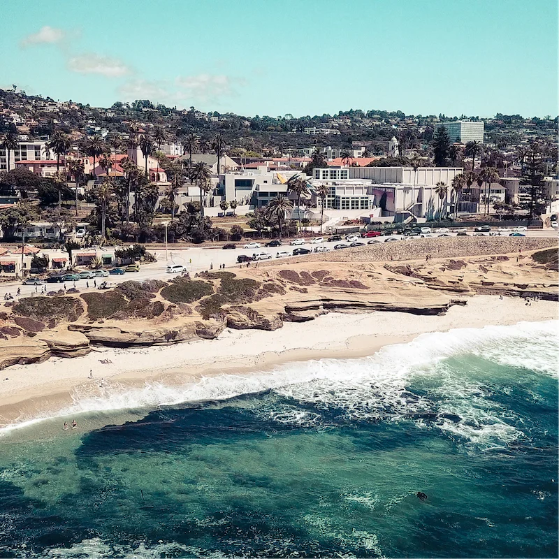 Cross the road and sink your feet into the sand of La Jolla Shores beach