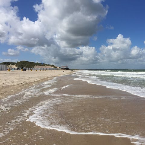 Go for a dip at Domburg's beach, only a three-minute walk away 