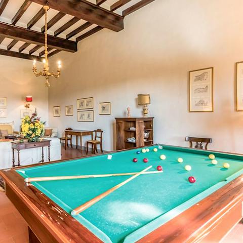 Gather the group in the billiards room for an evening of fun and games