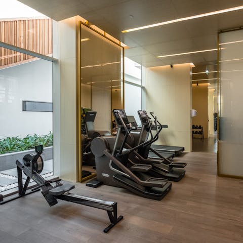 Work up a sweat in the building's shared gym