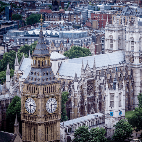 Stay within walking distance of Westminster, where Big Ben awaits