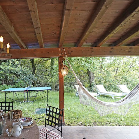 Grab a book and spend lazy afternoons on the hammock 