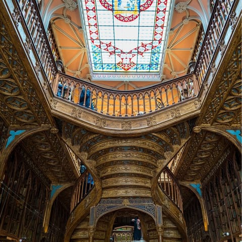 Visit the beautiful Livraria Lello bookshop, reachable on foot from home