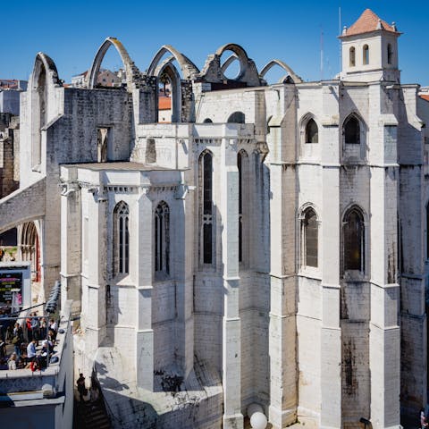 Visit the medieval Carmo Convent, situated just 240 metres from your doorstep