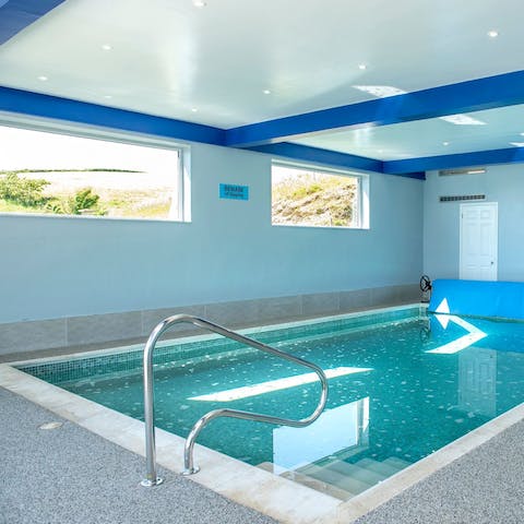 Get your morning swim in the heated, indoor pool