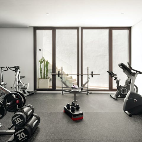 Work up a sweat in the fully-equipped home gym