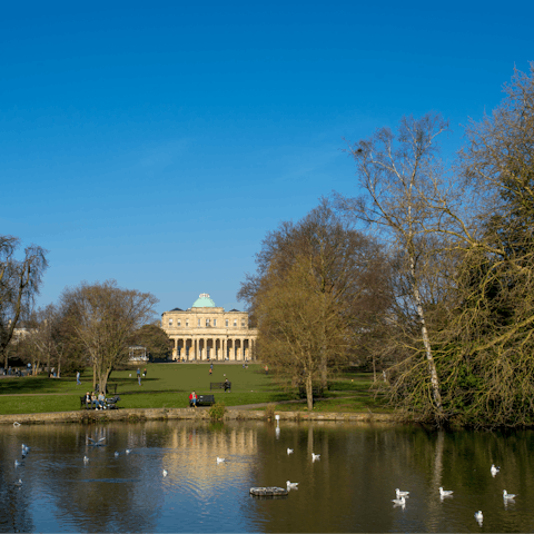 Take the short drive to Cheltenham and enjoy the Regency architecture and pretty parks