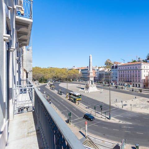 Sip sangria as you take in the spectacular city vista from your private balcony