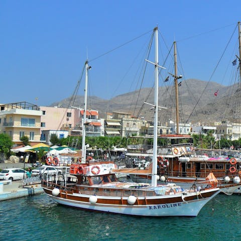 Admire the Kalymnos boats, maybe even take a ride on one