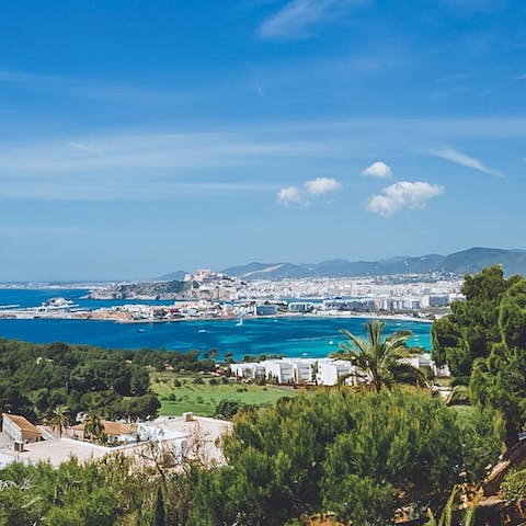 Enjoy the stunning views of the  Cap Martinet area of Ibiza, situated close to Ibiza Town 
