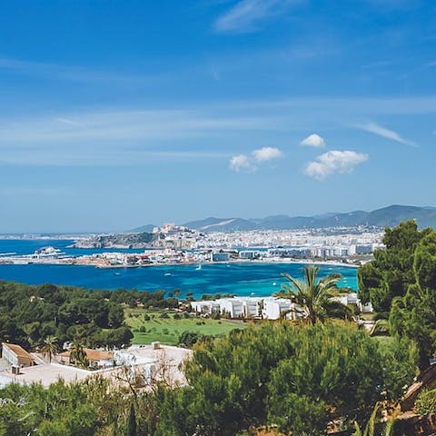 Enjoy the stunning views of the Cap Martinet area of Ibiza, situated close to Ibiza Town