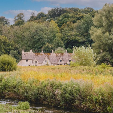Soak up the charm of the Cotswolds from nearby Bibury