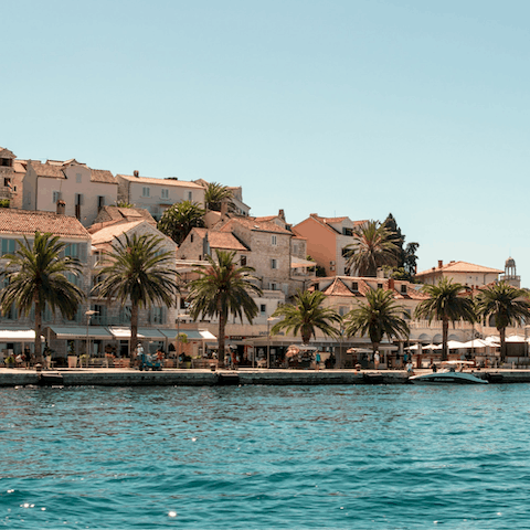 Visit the beaches and superb cuisine of the nearby Hvar, easily reachable by car