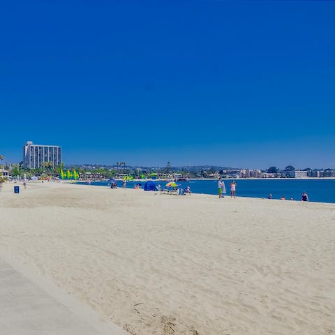 Walk for a few seconds to reach the gorgeous Mission Beach