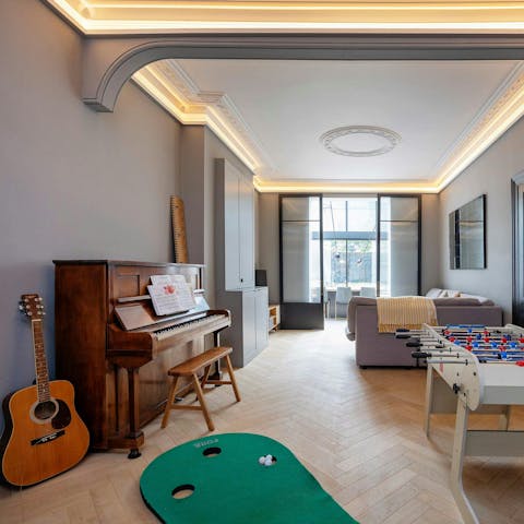 Chill out in the music and games room