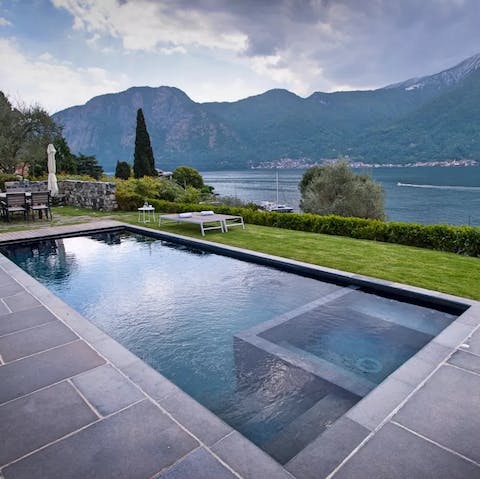 Admire the beautiful views from within the private swimming pool