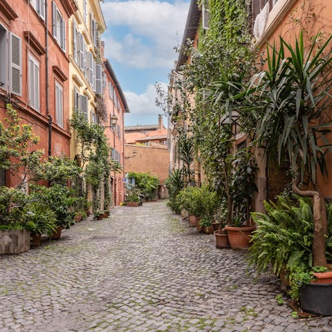Stay down a quiet cobbled street and feel far removed from the tourists