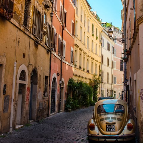 Wander the colourful streets of Trastevere