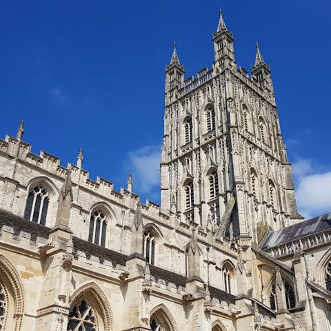 Stroll into town and admire the Gloucester Cathedral