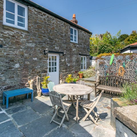 Eat lunch in the sun on your private patio