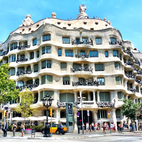 Stroll to Casa Milà in just twelve minutes and head up to the roof terrace