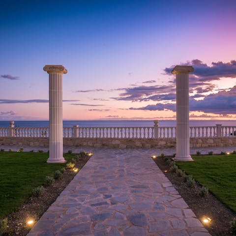 Take in the views out to sea at sunset