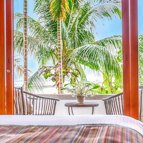 Wake up after a restful sleep and hop onto your balcony to bask in the tropical surroundings