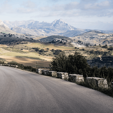 Explore the stunning mountainous landscapes of the Spanish countryside that surrounds you