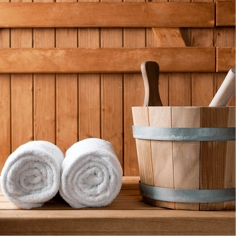 Treat muscles sore from skiing to a session in the shared sauna