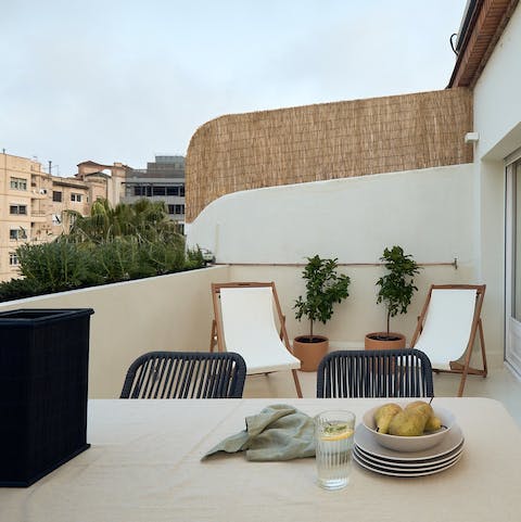 Admire the view from two sunny balconies