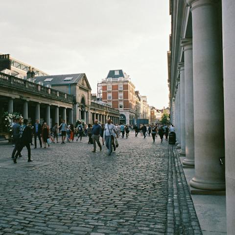 Explore bustling Covent Garden, just a five-minute walk away