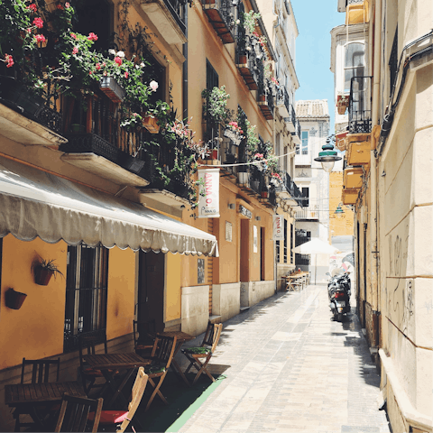 Spend time exploring the historic streets of Malaga from your central base