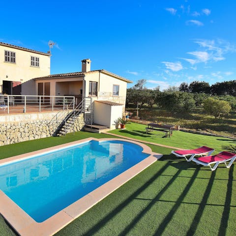 The property is very spacious and offers plenty of room to relax and enjoy the outdoors.