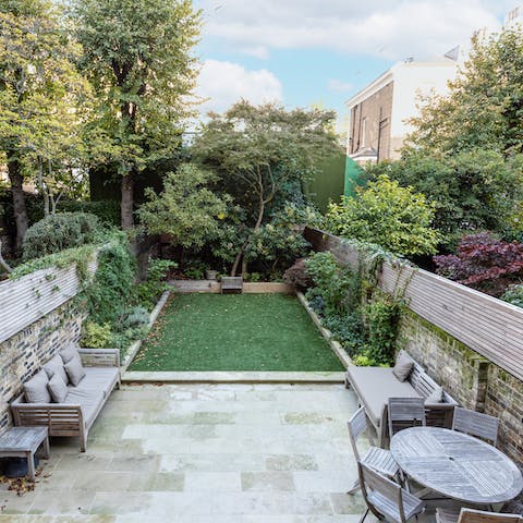 Sit out and watch the sky change colour in the home's private garden