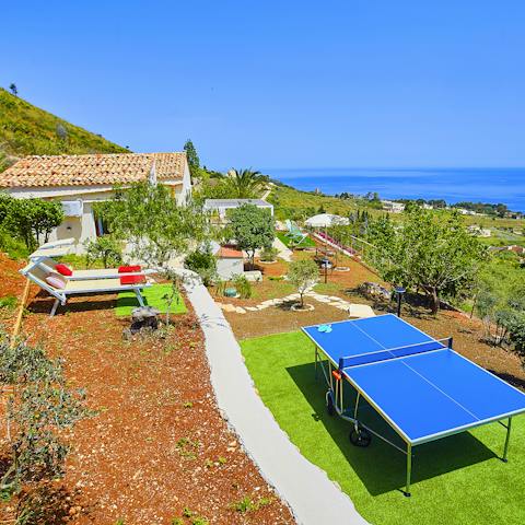 Spend days lazing in the terraced orchard or playing table tennis on the astro-turf