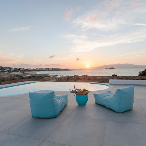 Watch a sunset with your toes dipped in the heart-shaped plunge pool