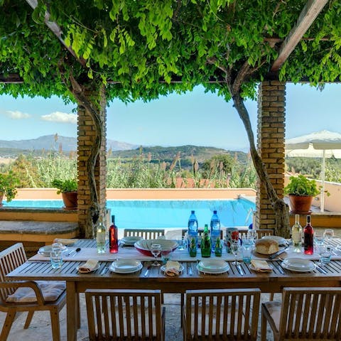 Feel serenaded by the views whilst dining on the terrace
