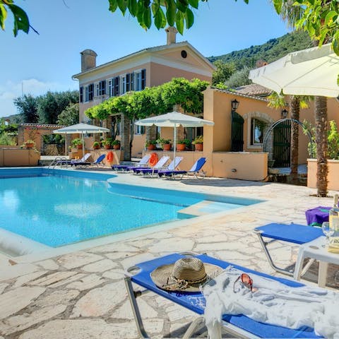 Embrace lazy days by the pool or head to nearby Ermones beach