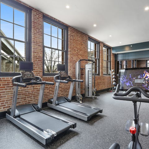 Maintain your work-out routine in the onsite gym