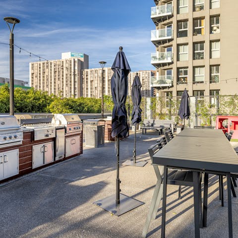 Grill up some burgers on the shared terrace and dine alfresco