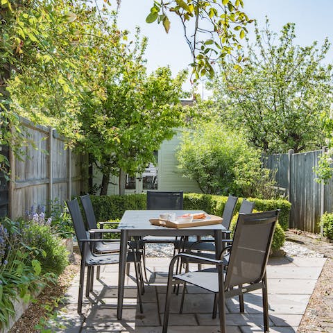 Bring dinner outside on warmer evenings for an alfresco meal