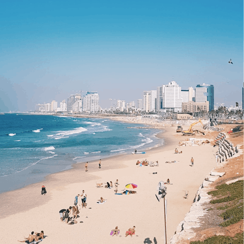 Experience the refreshing spirit of the sea from Tel Aviv's expansive beaches