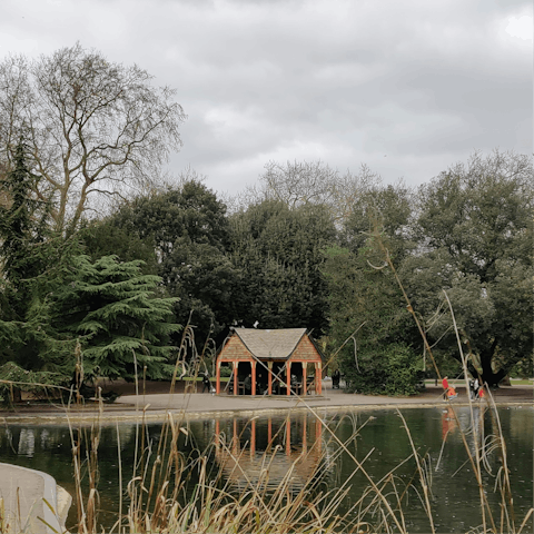 Enjoy a stroll around Battersea Park, a twenty-minute walk away