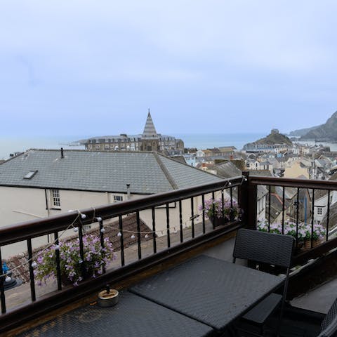 Sip your morning coffee on the balcony and enjoy the coastal views